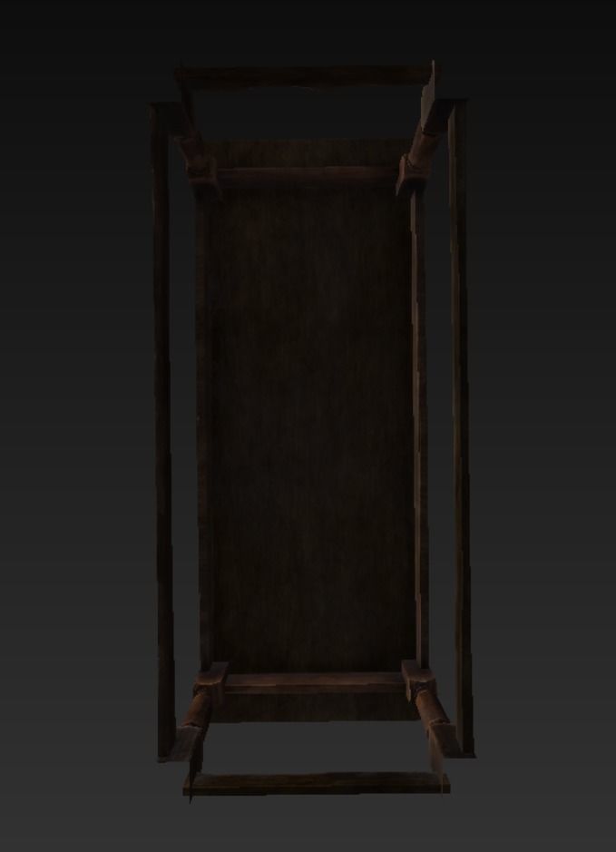 Wooden Table Food Roman Low-poly 3D model_4