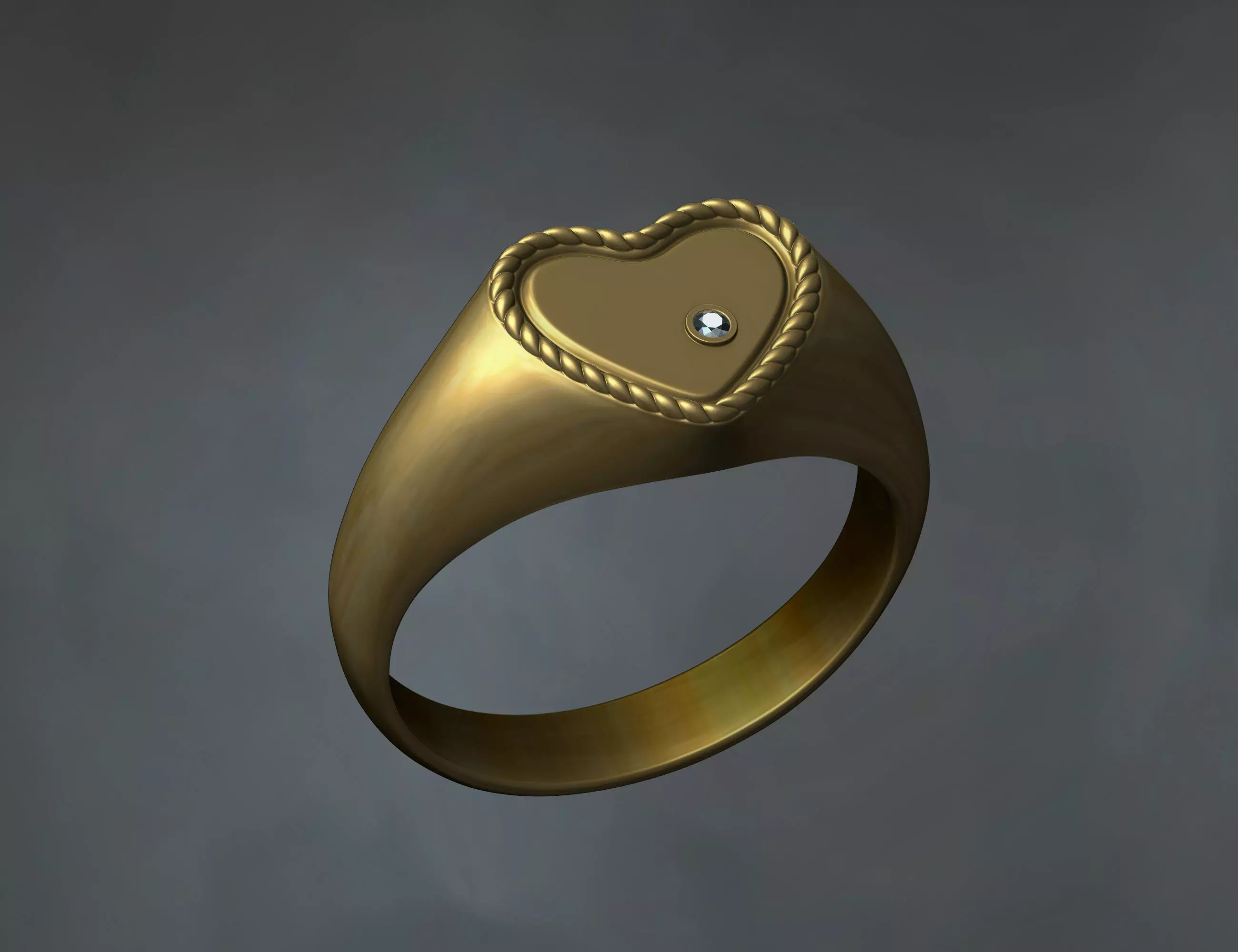Heart Engagement diamond ring Free 3D print model