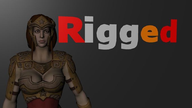 Wonder woman Injustice God Among Us Rigged Low-poly 3D model