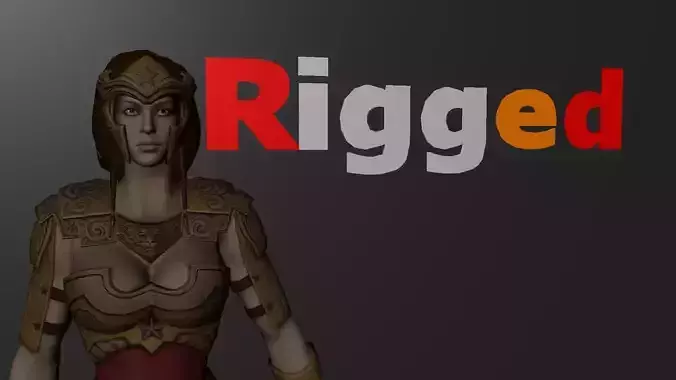 Wonder woman Injustice God Among Us Rigged Low-poly 3D model