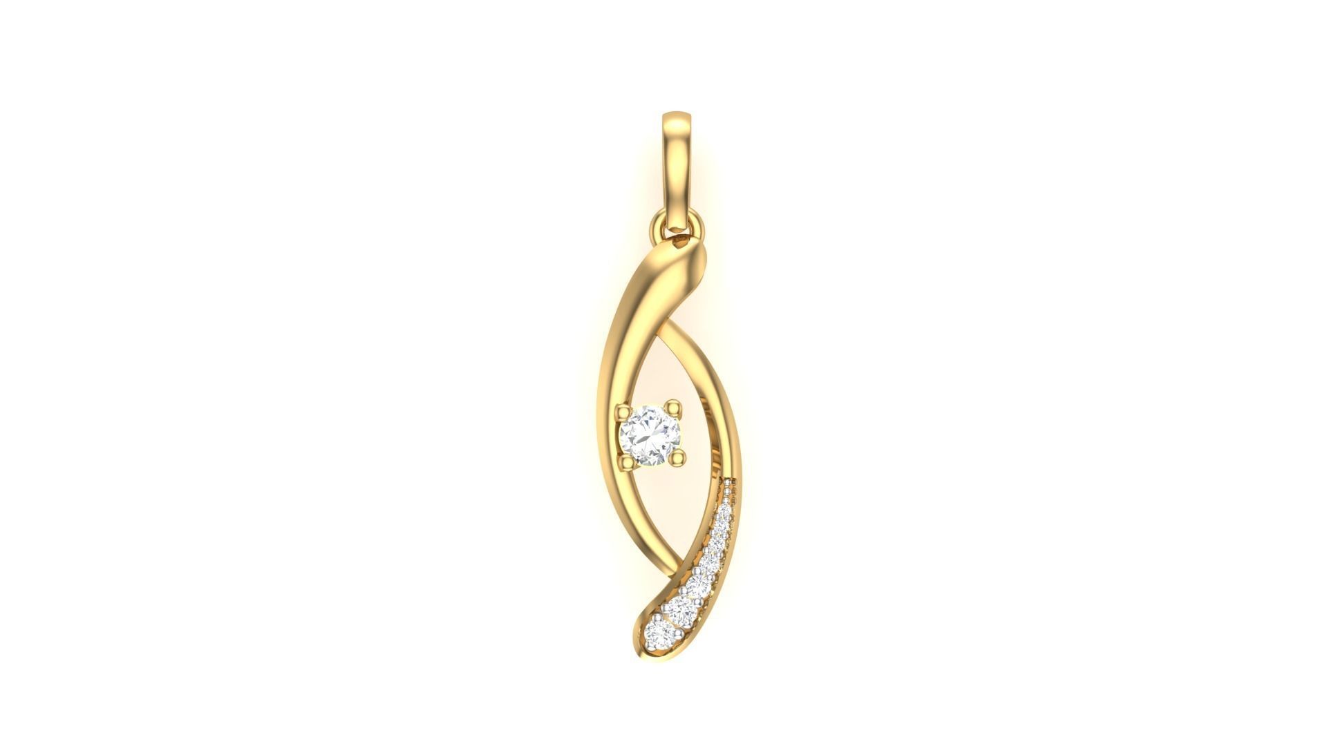 Women Diamond Pendant stl renders details 3D print model_3