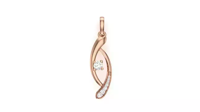 Women Diamond Pendant stl renders details