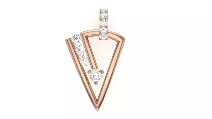 Paper Clip Light wt Women Diamond Pendant stl renders details
