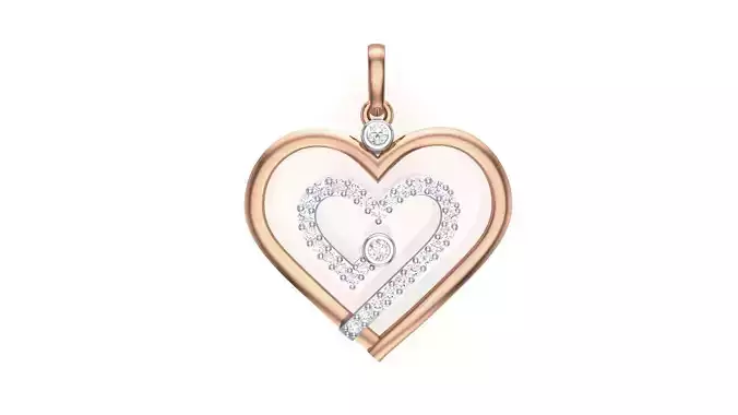 Women Heart Love Diamond Pendant stl renders details 3D print model