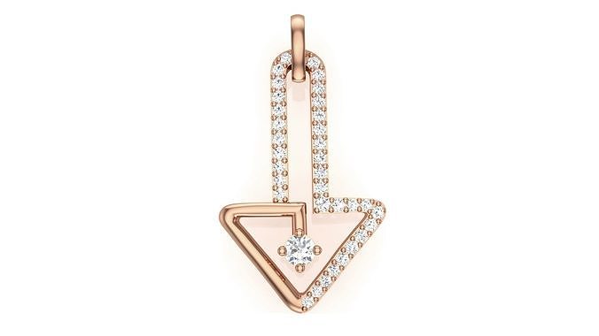 Arrow Women Solitaire Diamond Pendant 3dm stl renders details 3D print model