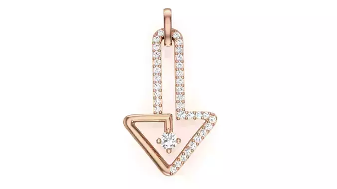 Arrow Women Solitaire Diamond Pendant 3dm stl renders details 3D print model