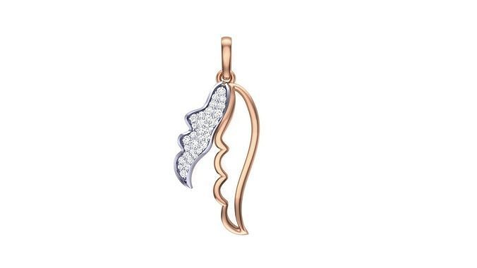  Diamond Wings Pendant stl renders details 3D print model