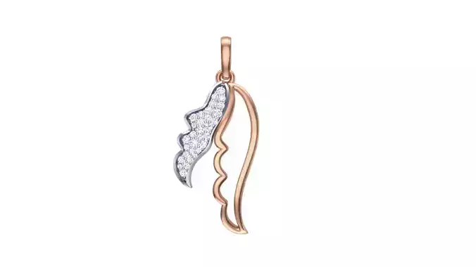  Diamond Wings Pendant stl renders details 3D print model