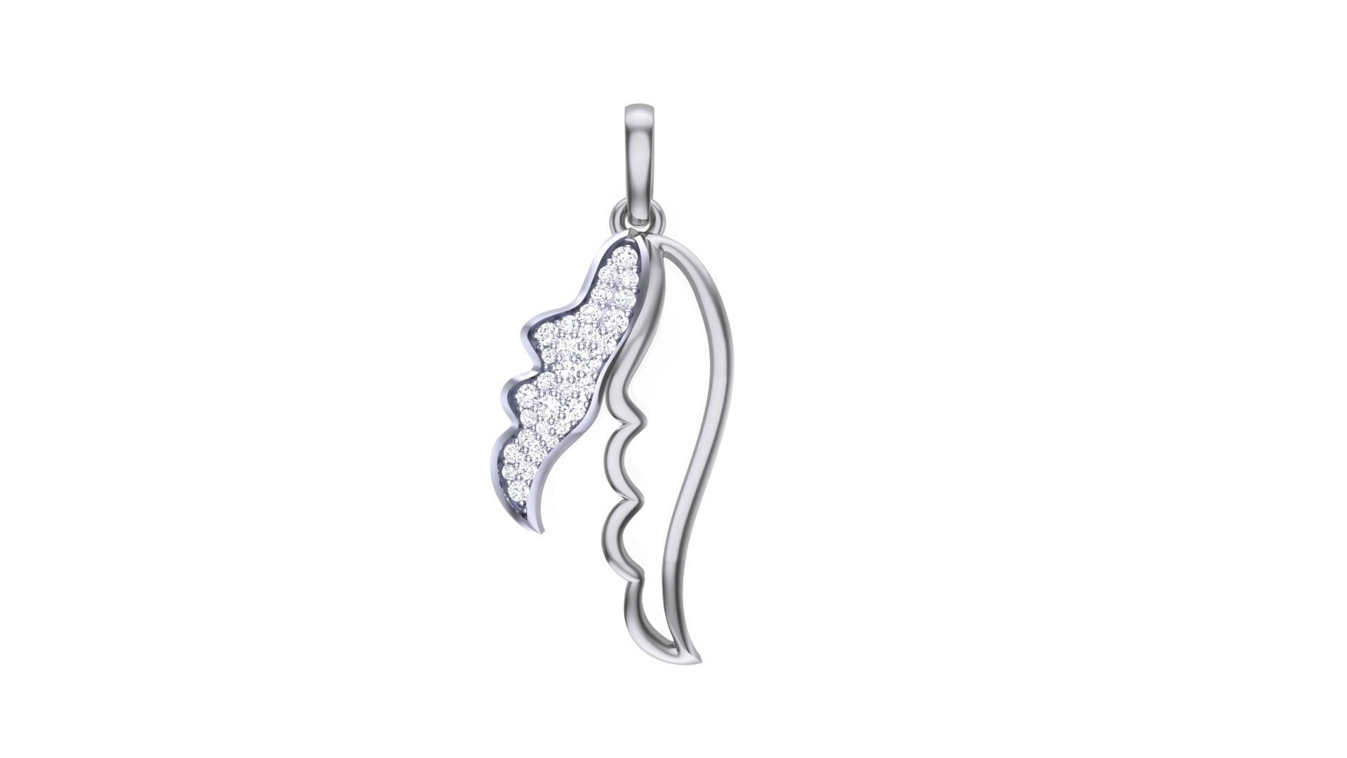  Diamond Wings Pendant stl renders details 3D print model_4