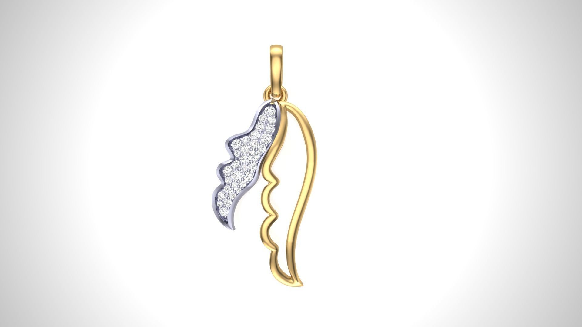  Diamond Wings Pendant stl renders details 3D print model_3