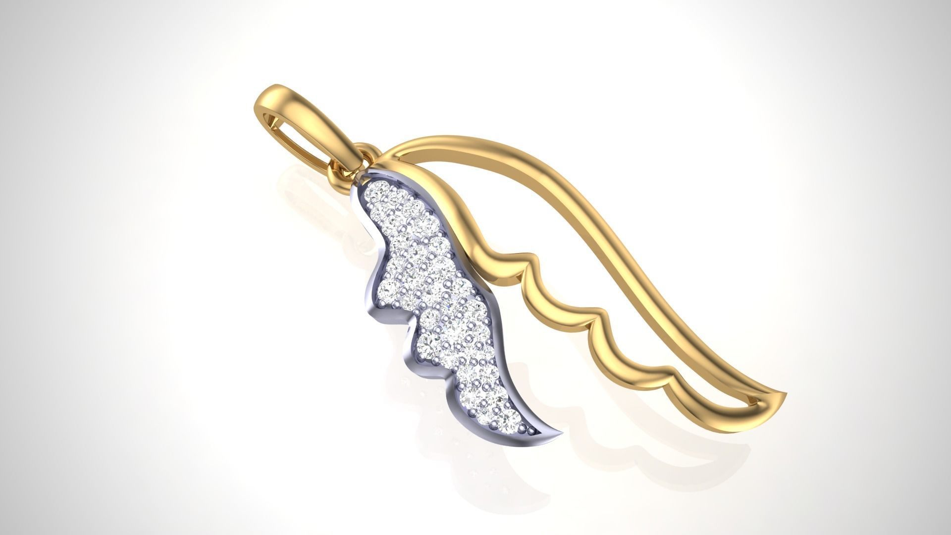  Diamond Wings Pendant stl renders details 3D print model_1