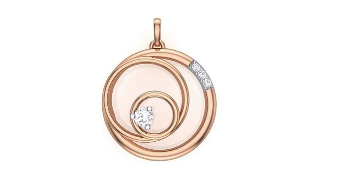 Circles Diamond Pendant stl renders details 3D print model