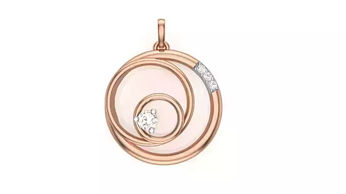 Circles Diamond Pendant stl renders details