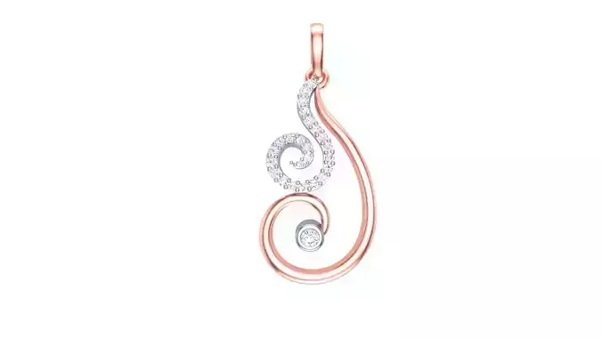 Women Diamond Pendant stl renders details