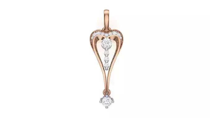 Women Diamond Pendant stl renders details