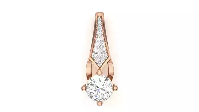 Women Solitaire Diamond Pendant stl renders details