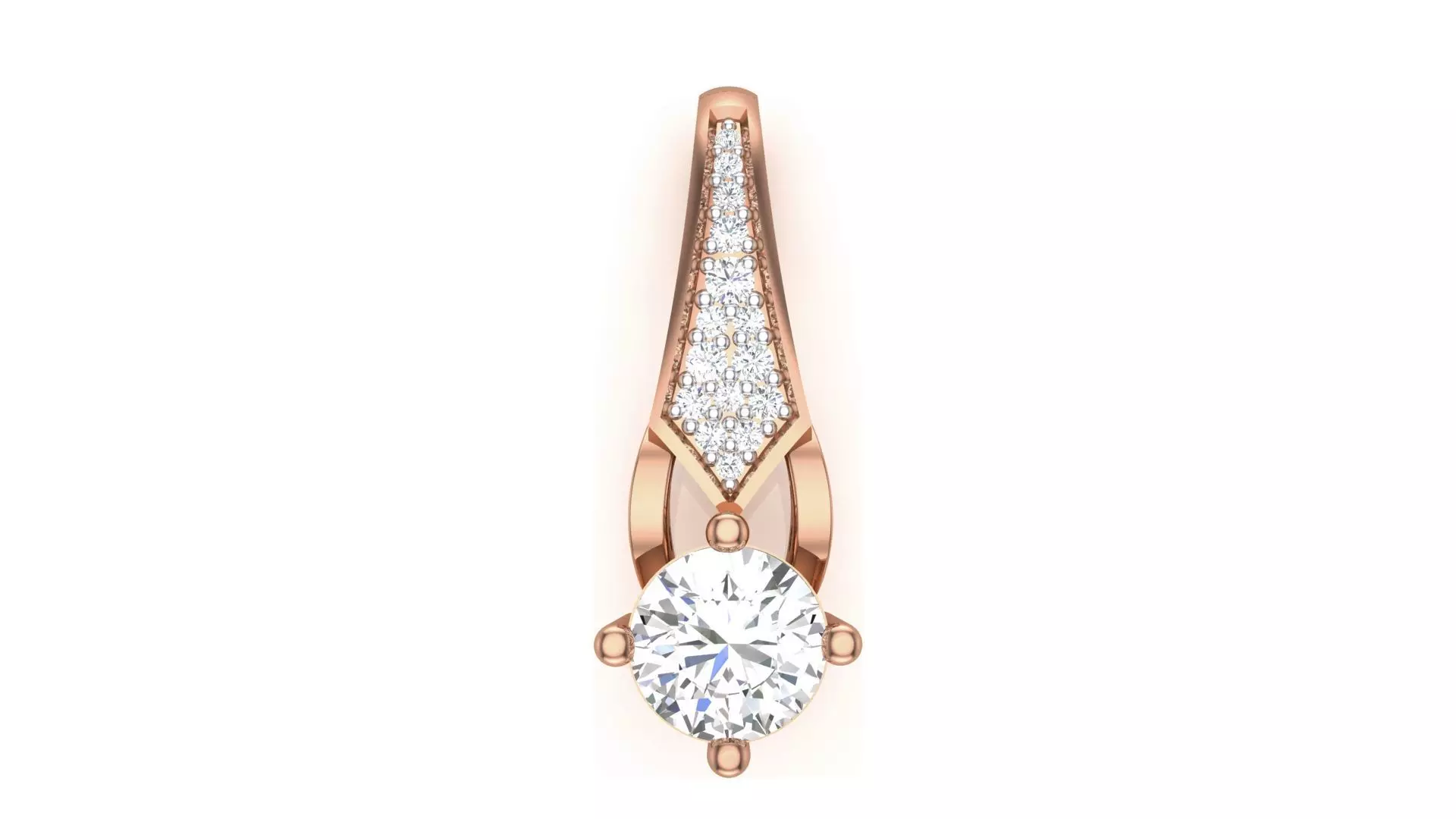 Women Solitaire Diamond Pendant stl renders details 3D print model