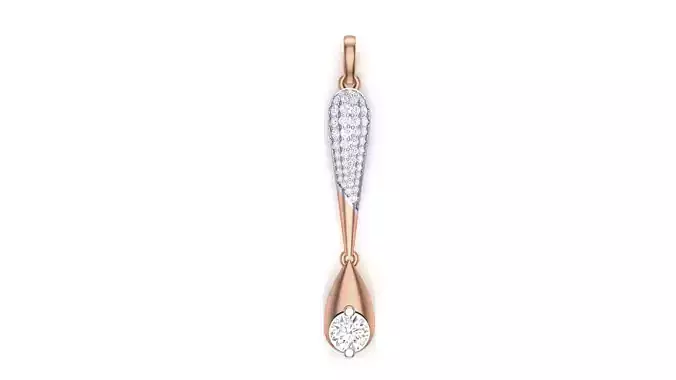 Women Solitaire Diamond Pendant stl renders details