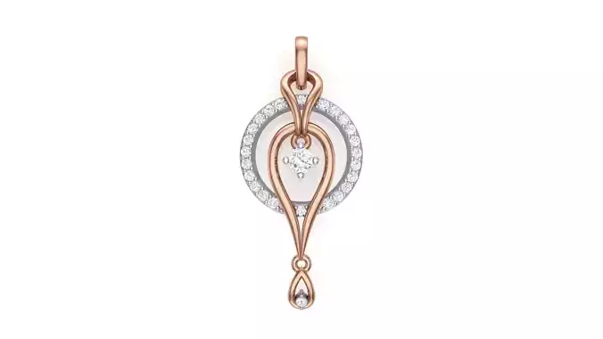 Women Diamond Pendan stl renders details