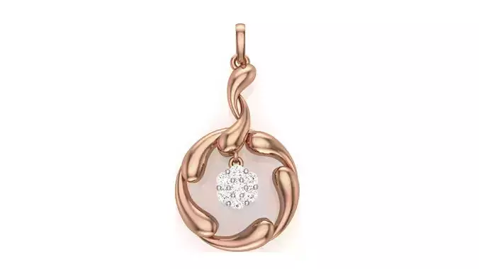 Hanging Diamond Pendant stl renders details