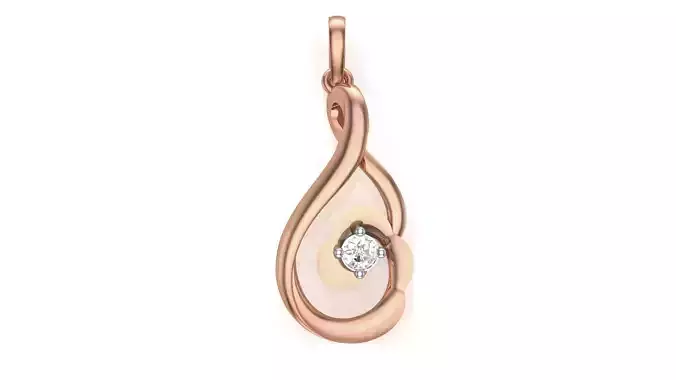 Women Diamond Pendant stl renders details