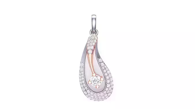 Women Diamond Pendant stl renders details