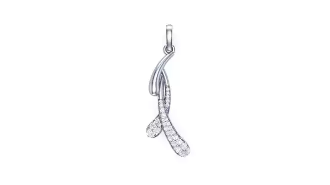 Women Diamond Pendant stl renders details