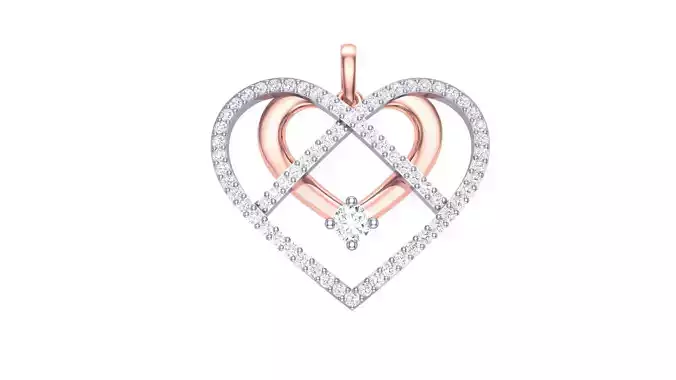 Women Diamond Heart Love Valentine Pendant stl renders details 3D print model