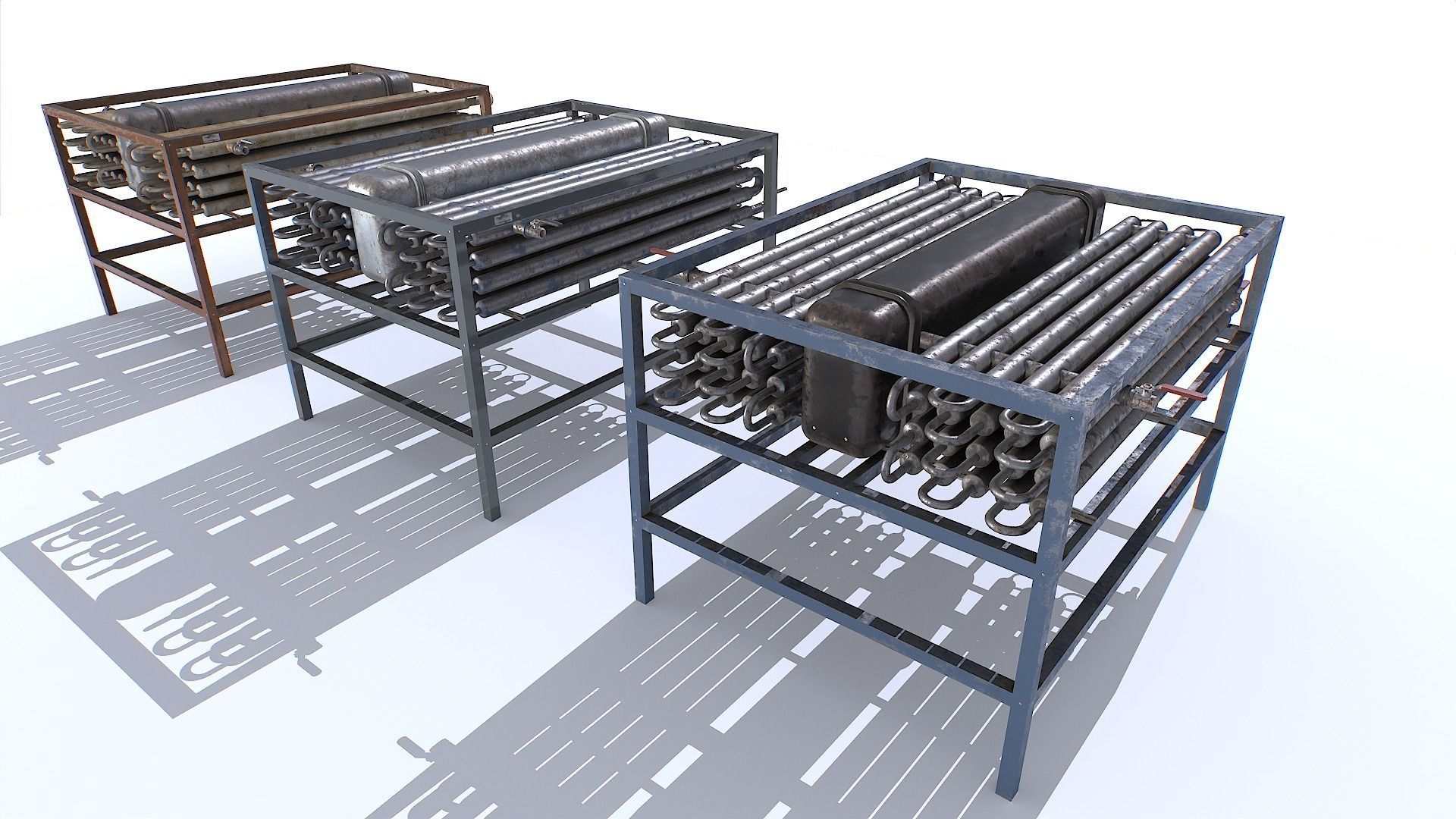 Industrial Machine Set Low-poly 3D model_6