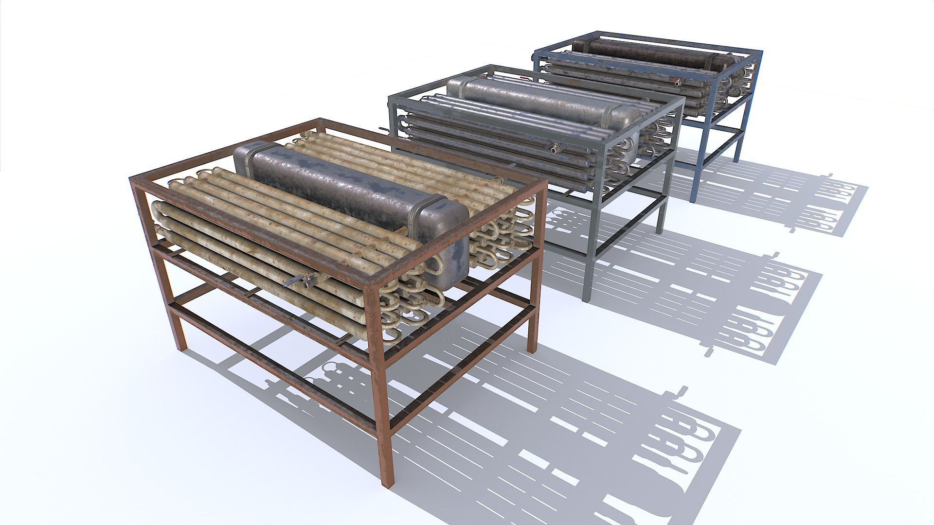 Industrial Machine Set Low-poly 3D model_5