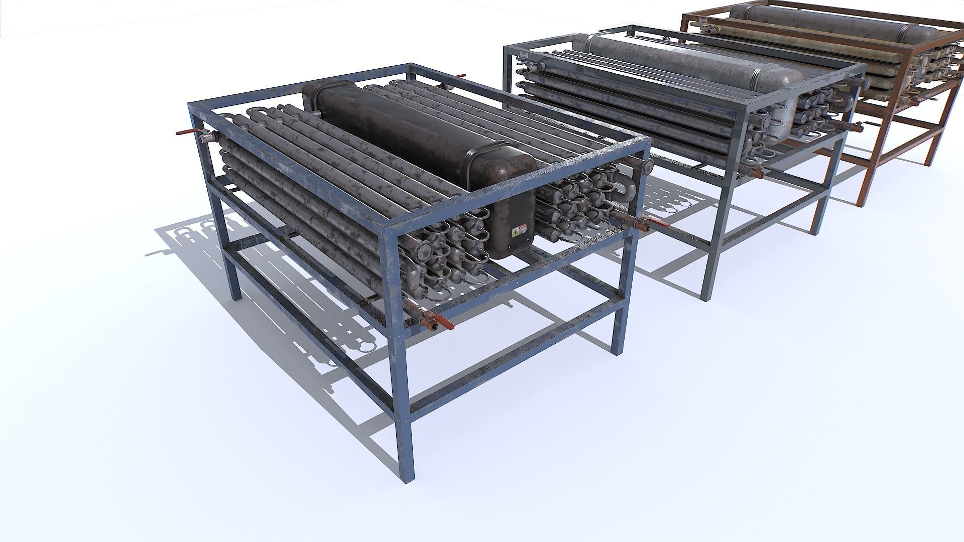 Industrial Machine Set Low-poly 3D model_2