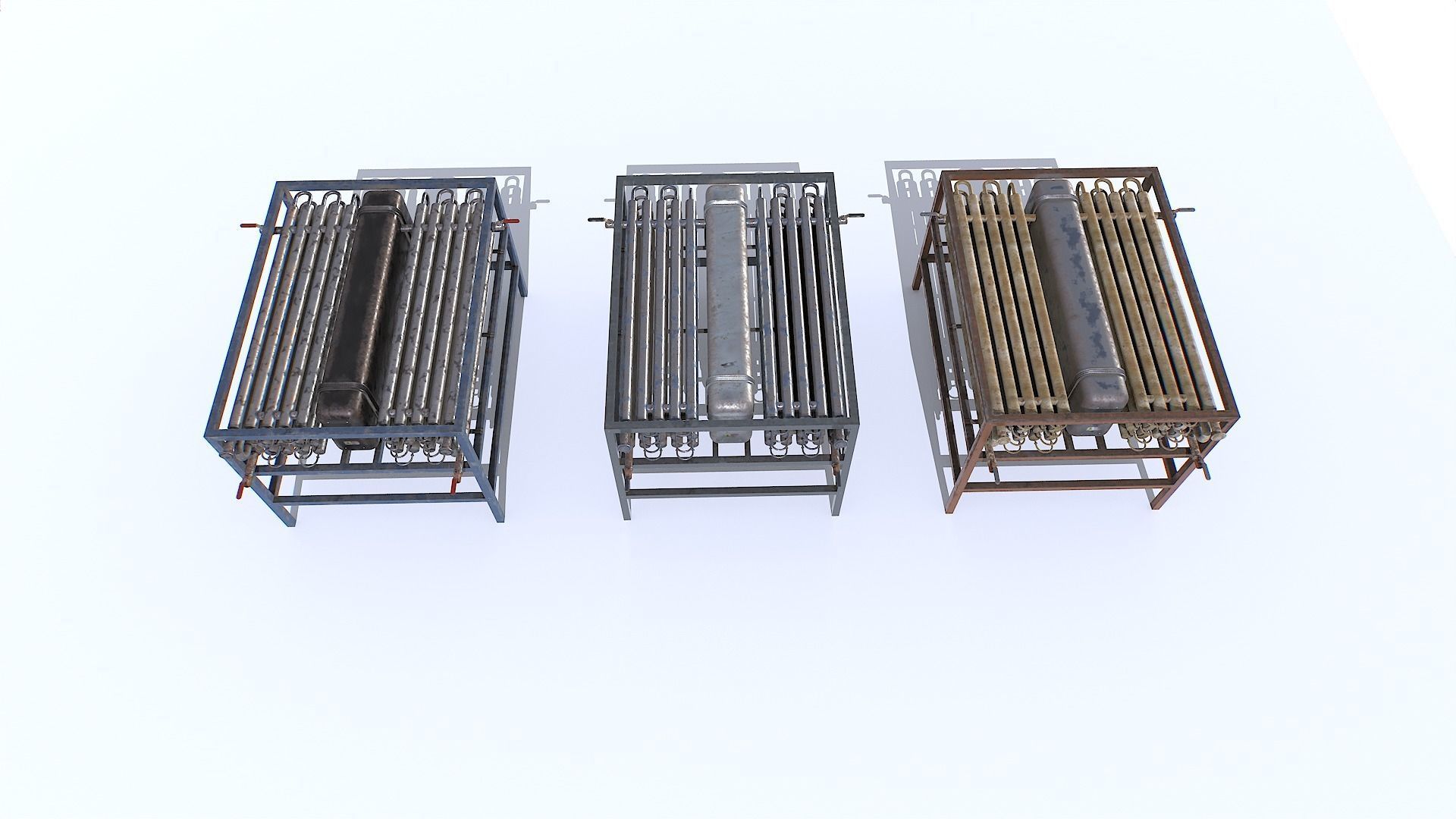 Industrial Machine Set Low-poly 3D model_7