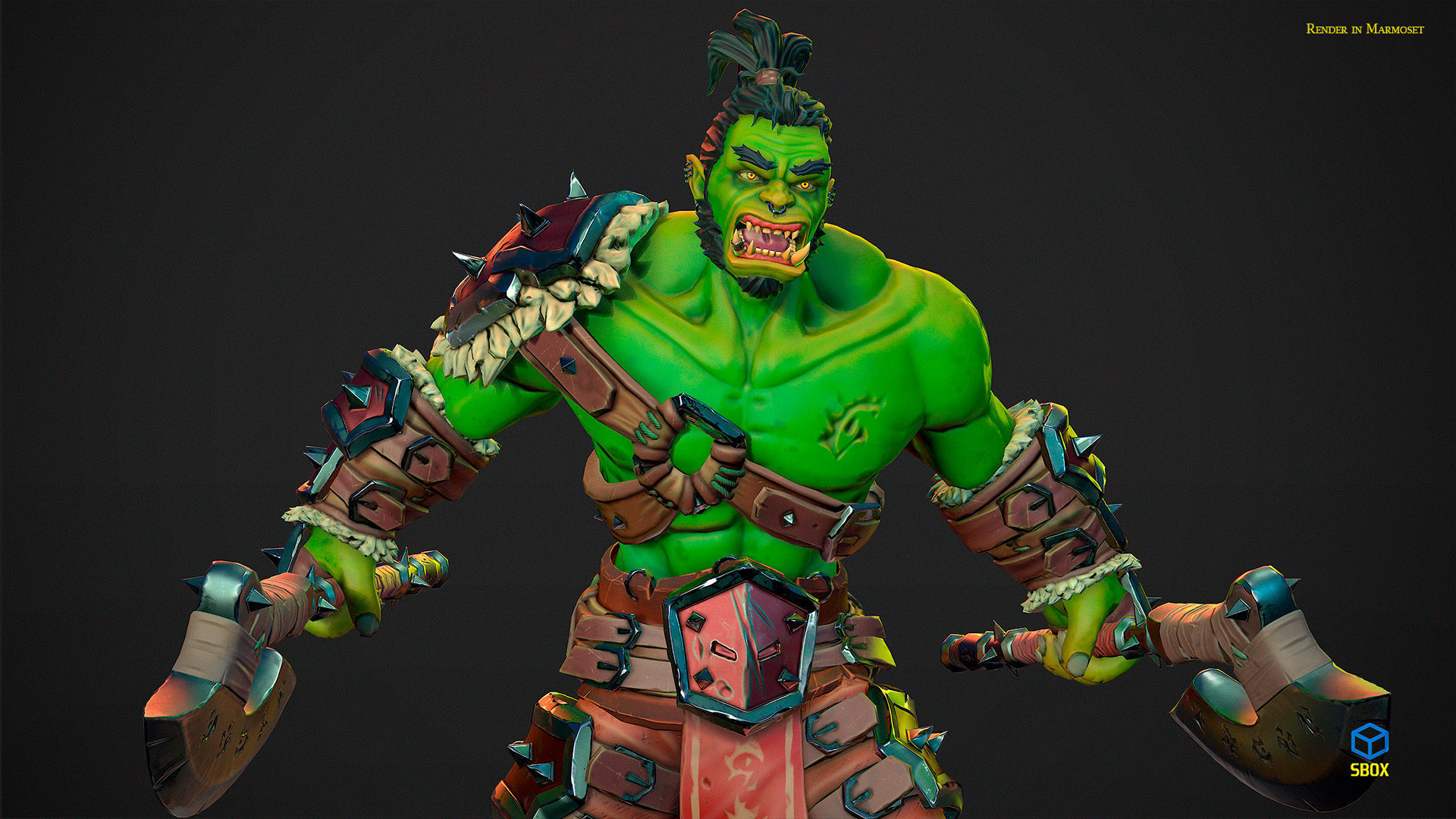 Orc Berserk Low-poly 3D model_2