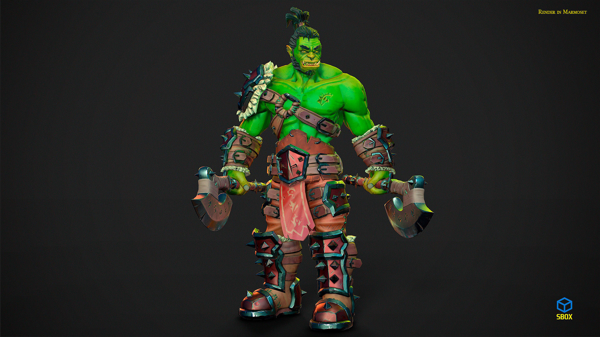 Orc Berserk Low-poly 3D model_5