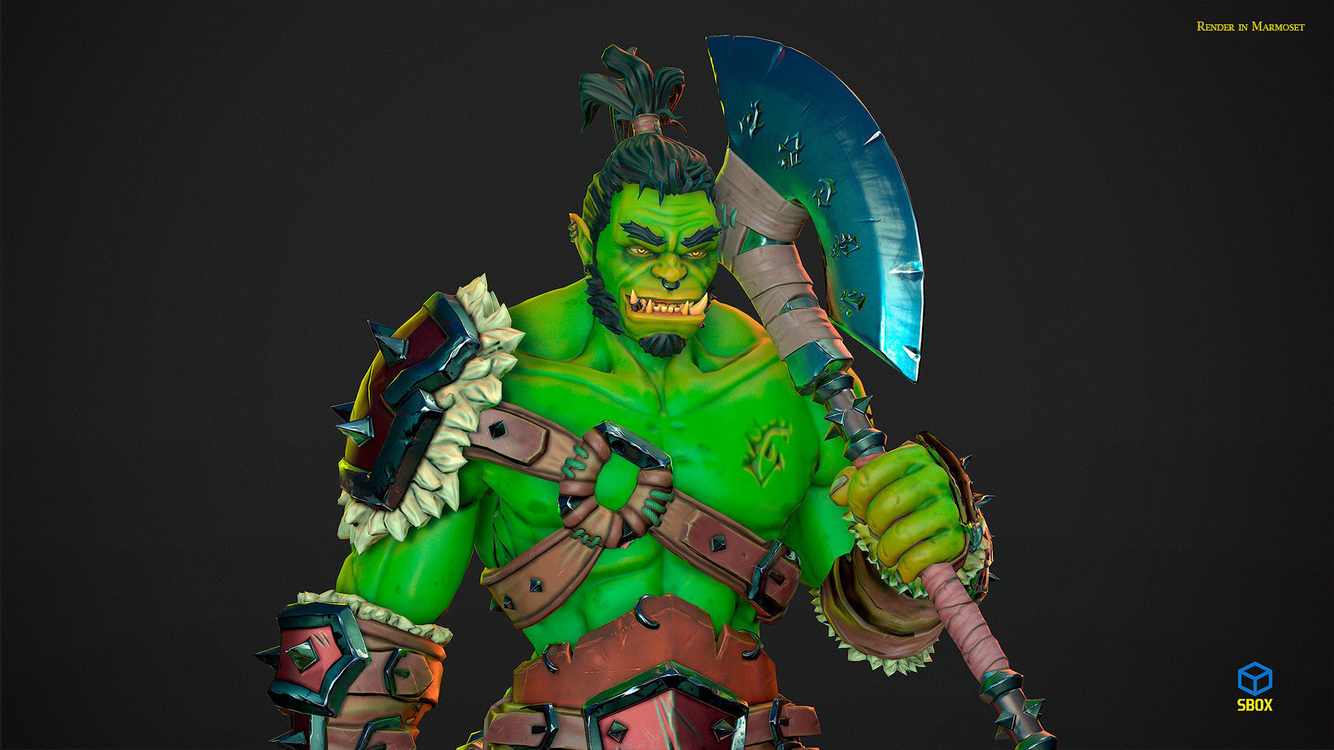 Orc Berserk Low-poly 3D model_6
