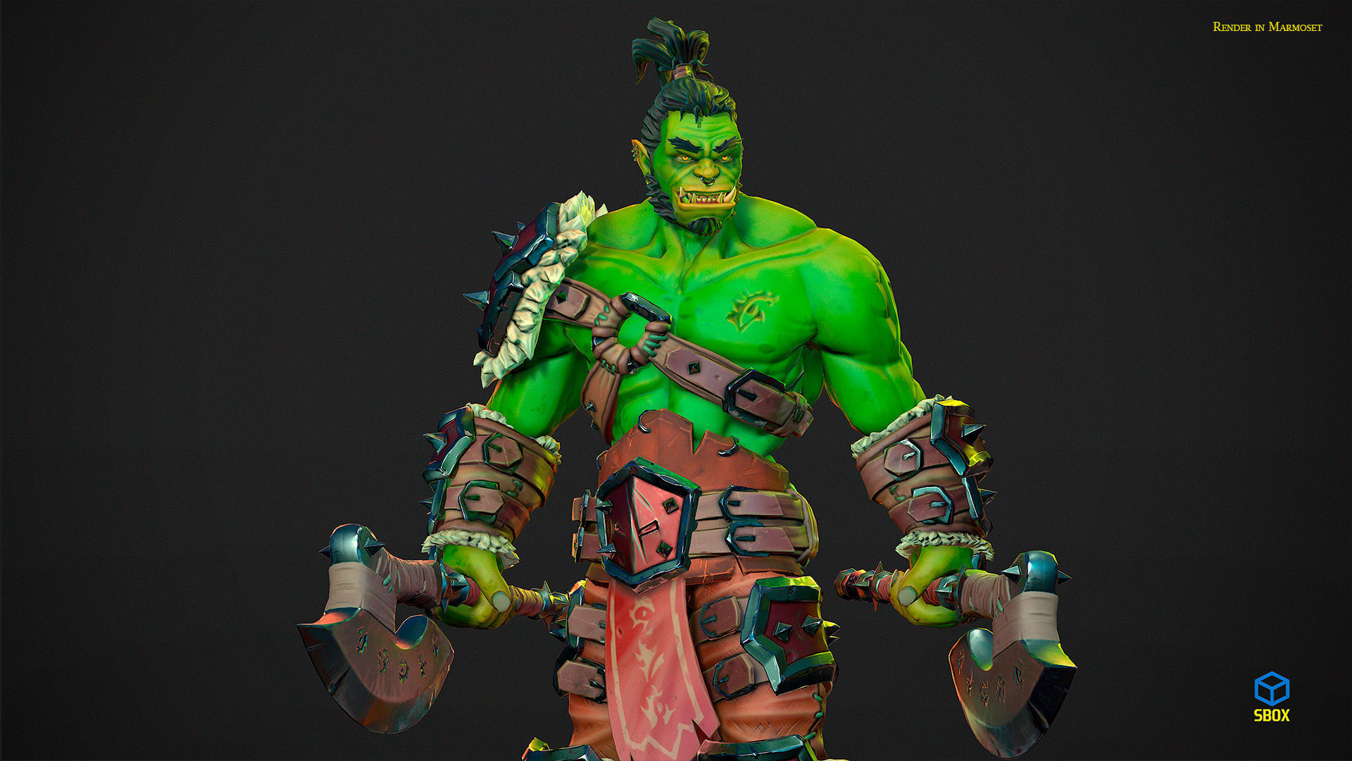 Orc Berserk Low-poly 3D model_4