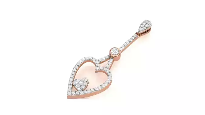 Women Heart Love Diamond Pendant stl renders details 3D print model