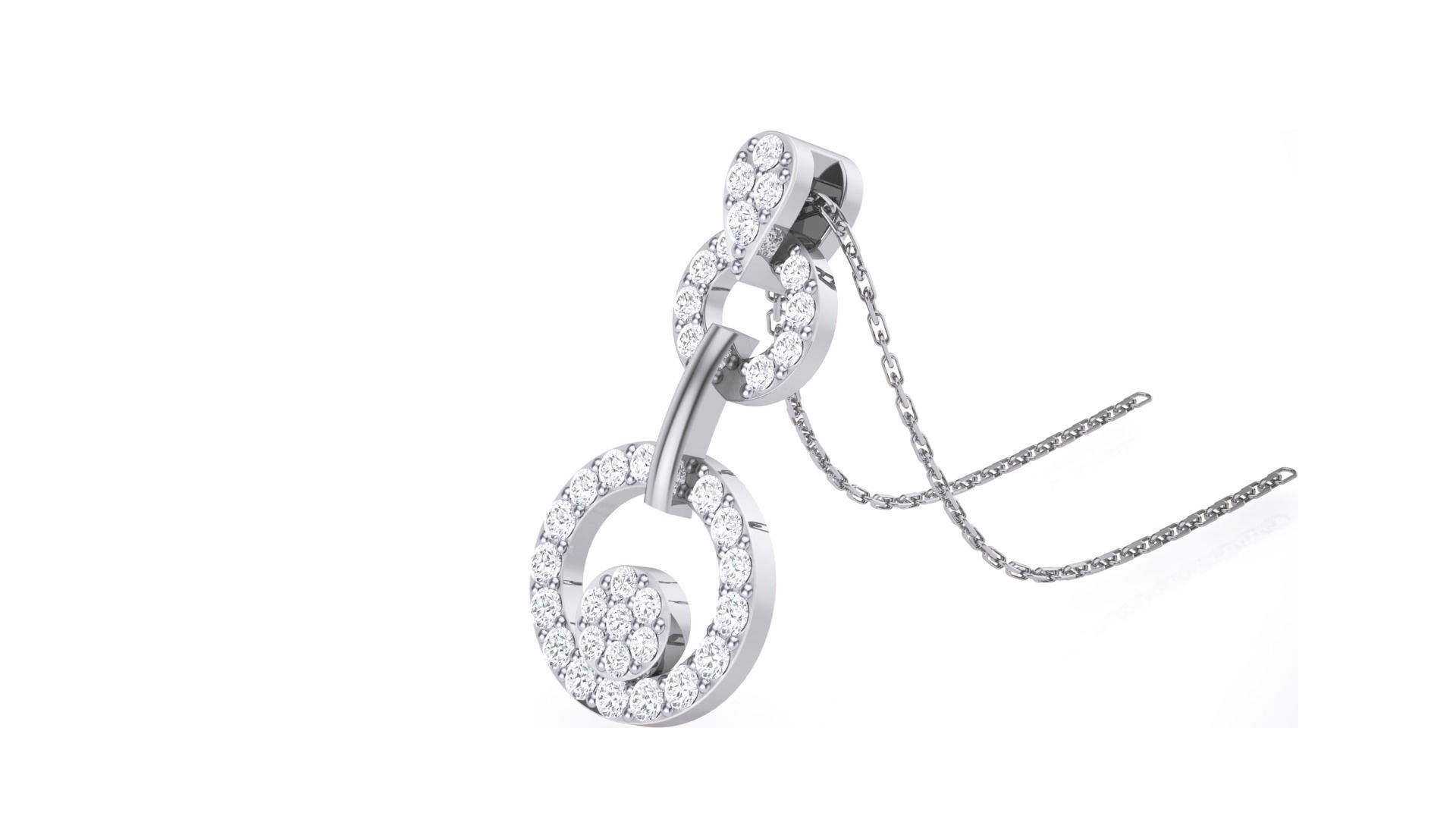 Women Diamond Pendant stl renders details 3D print model_9