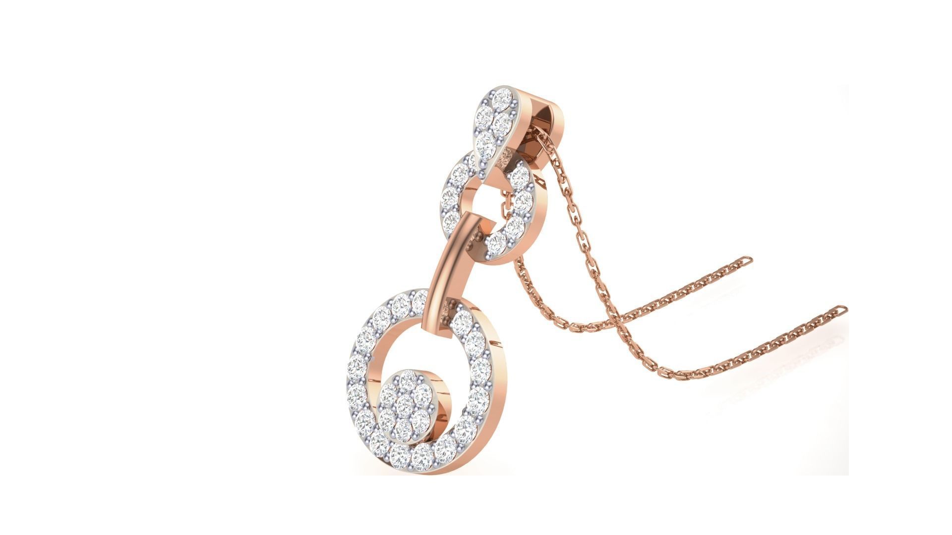 Women Diamond Pendant stl renders details 3D print model_8