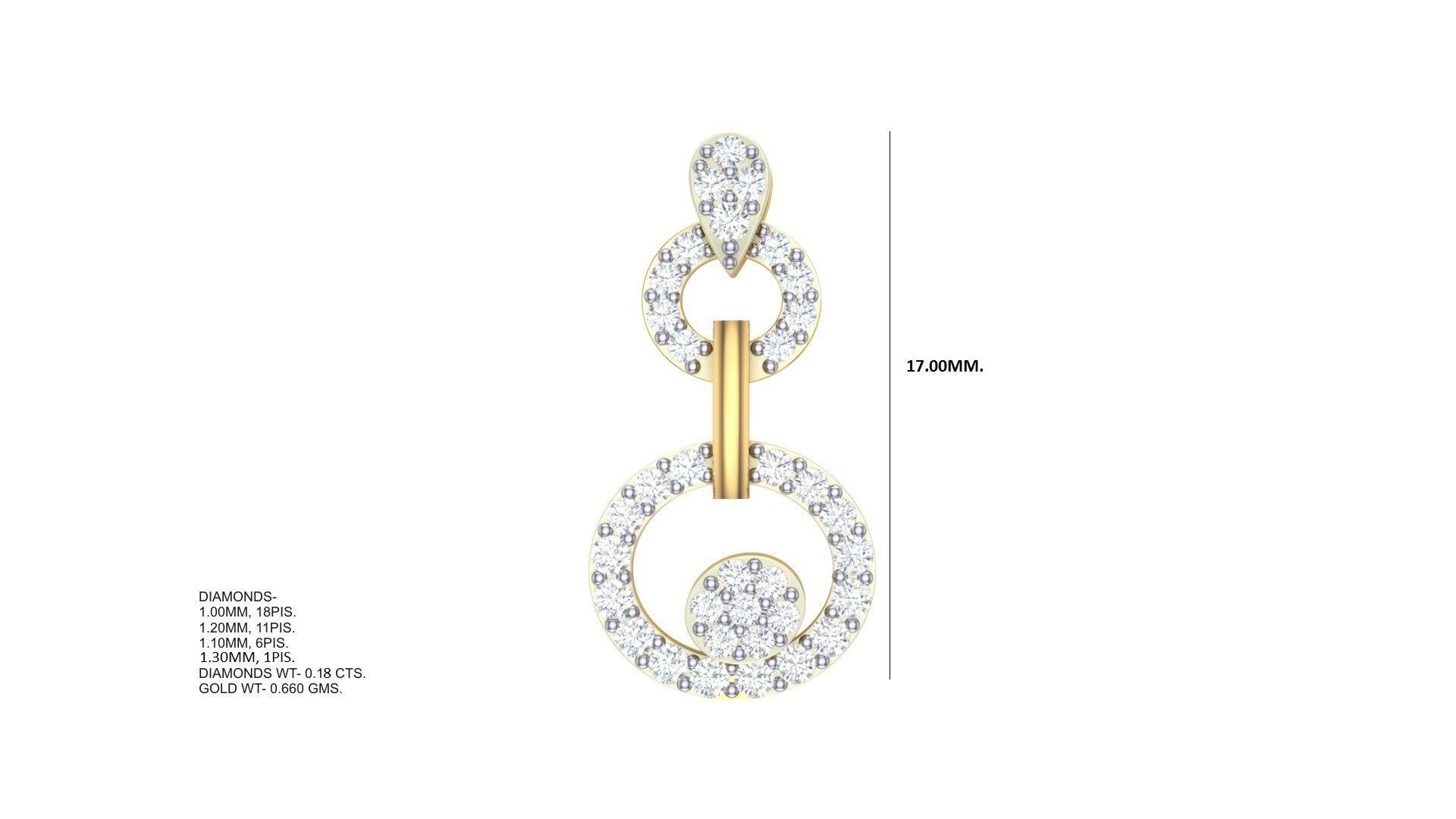 Women Diamond Pendant stl renders details 3D print model_4