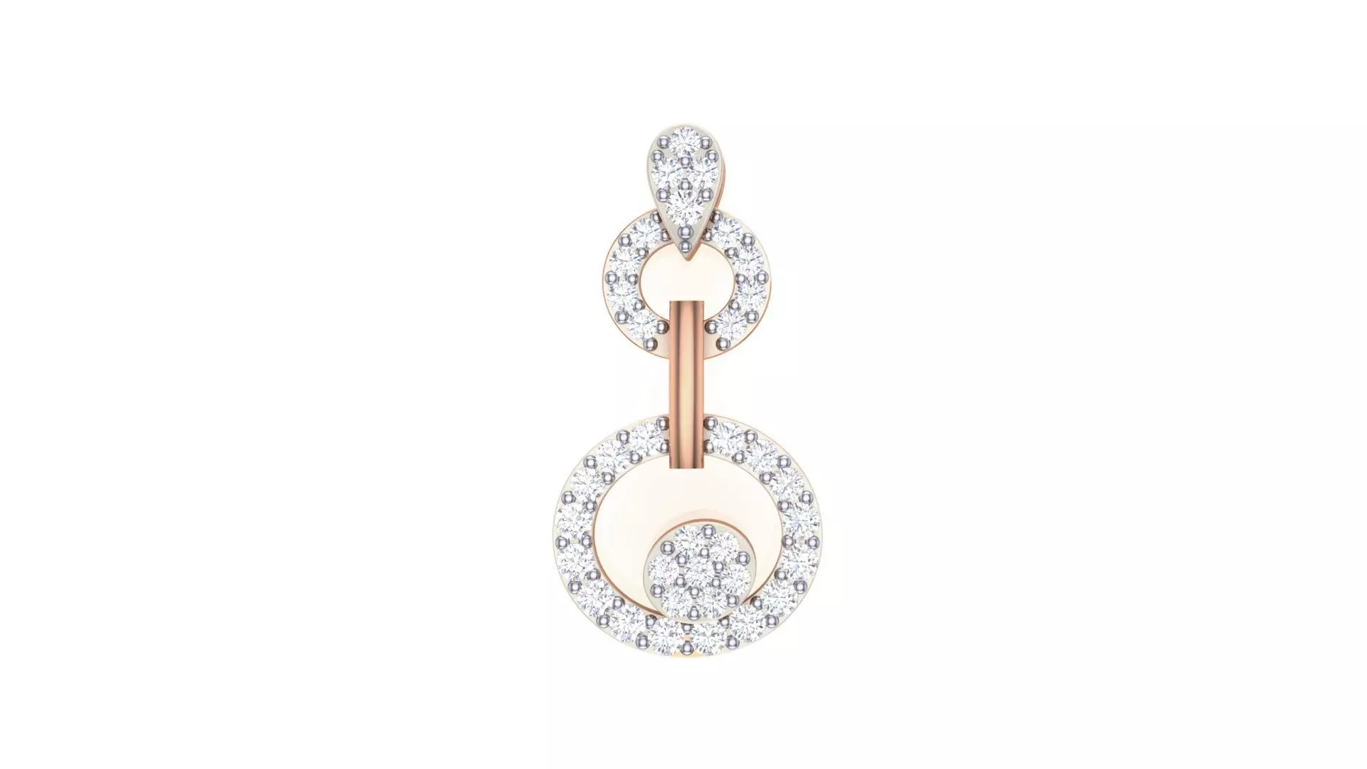 Women Diamond Pendant stl renders details 3D print model_0
