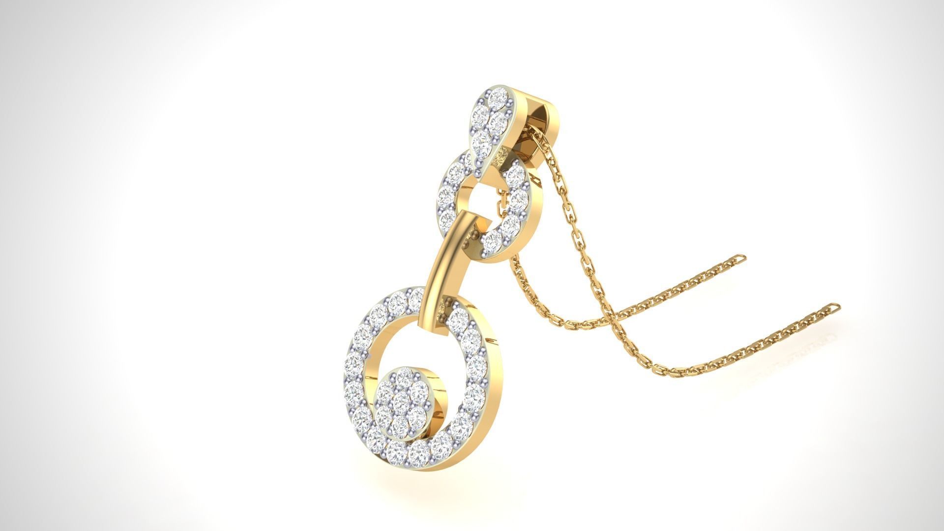 Women Diamond Pendant stl renders details 3D print model_7