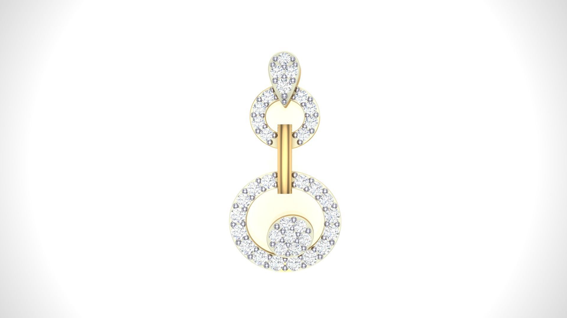Women Diamond Pendant stl renders details 3D print model_5