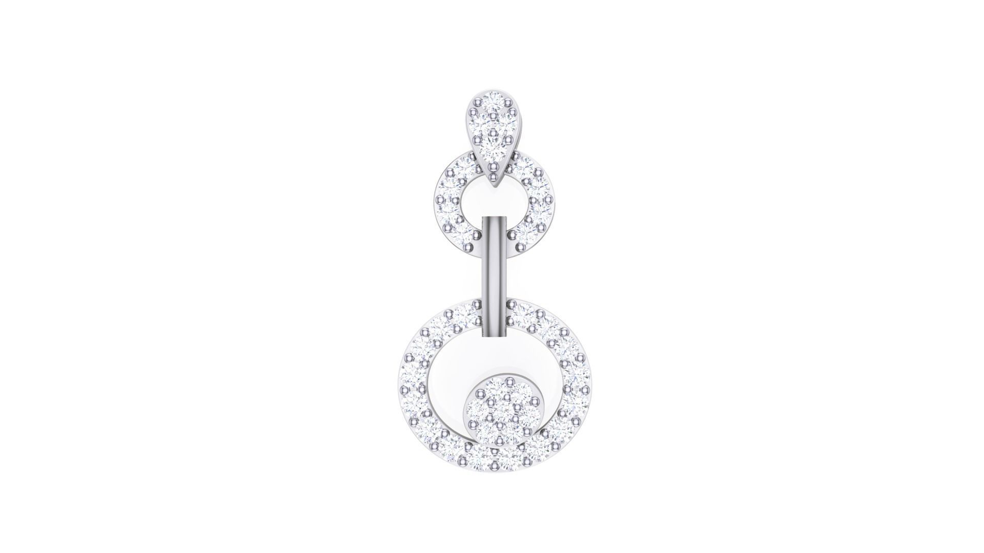 Women Diamond Pendant stl renders details 3D print model_6