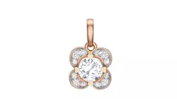 Women Solitaire Diamond Pendant stl renders details