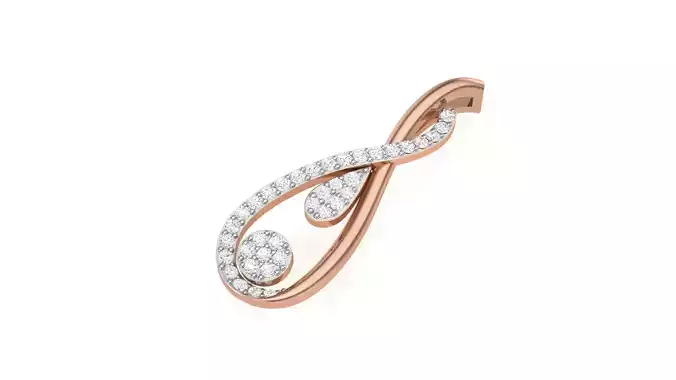 Women Diamond Pendant stl renders details