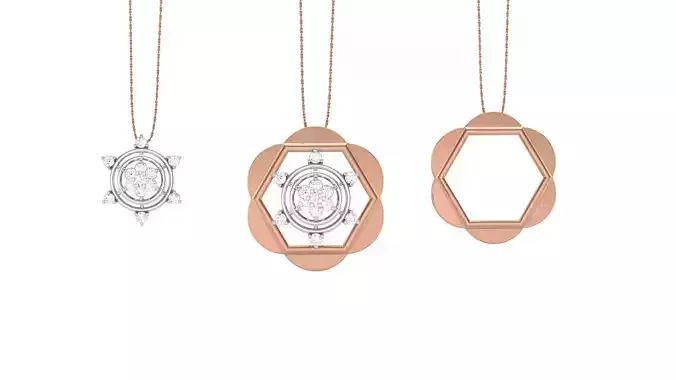Women Diamond Pendant 3dm stl renders details 3D print model