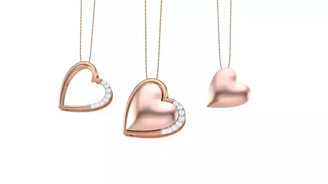 Women Diamond Heart Love Valentine Pendant 3dm stl renders  3D print model