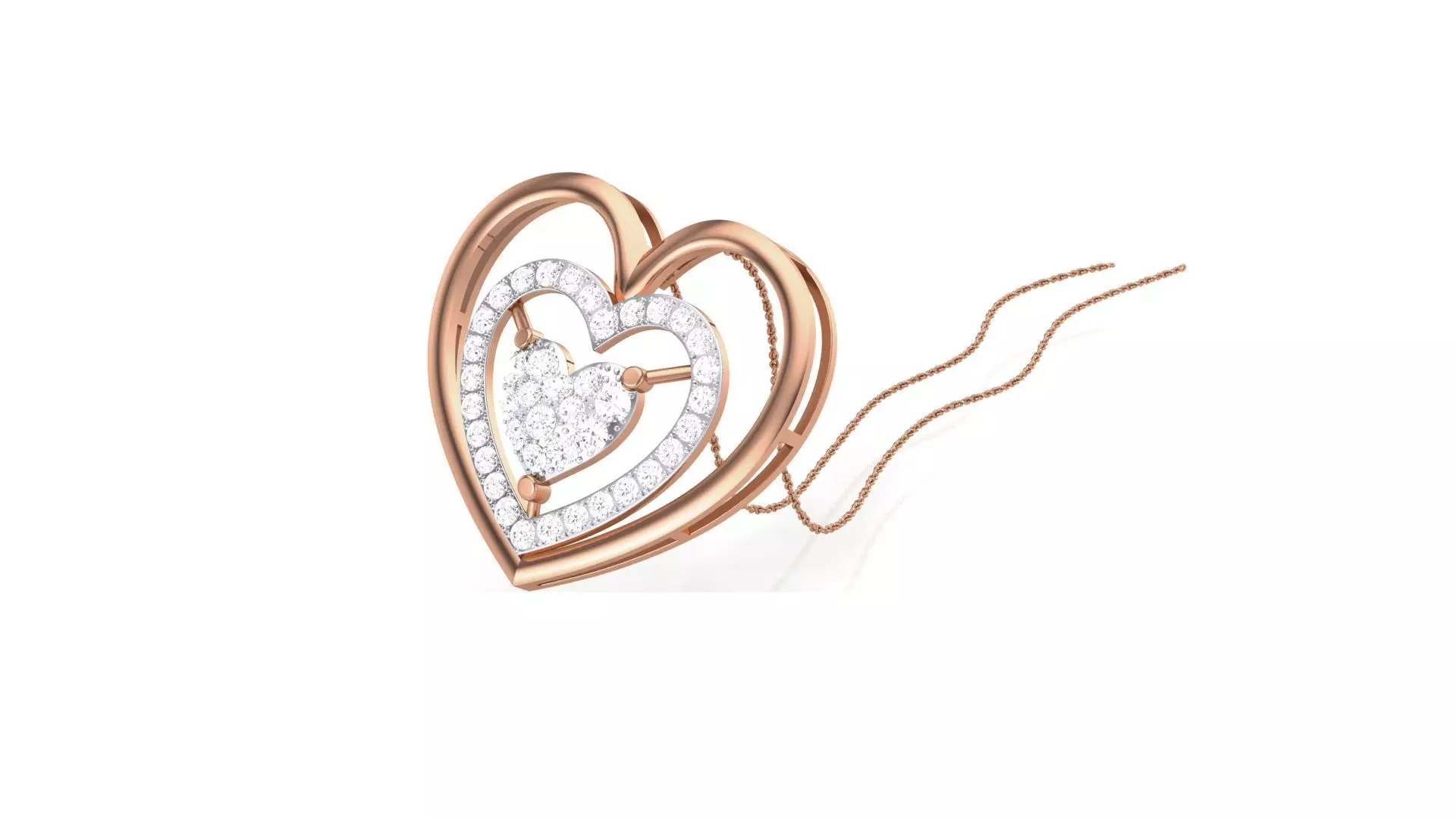 Women Heart Love Diamond Pendant stl renders details 3D print model_0