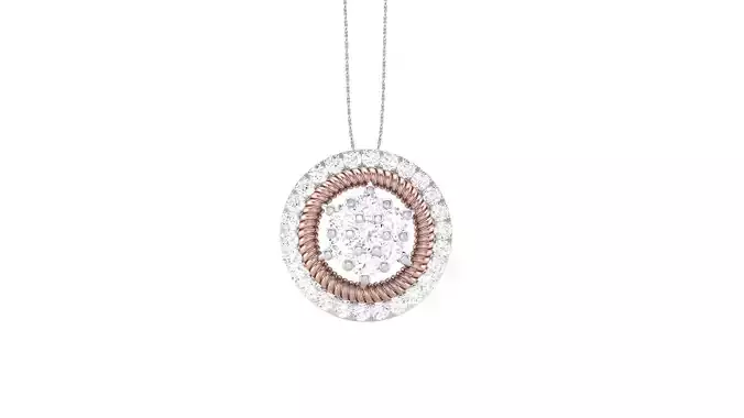 Women Solitaire Diamond Pendant 3dm stl renders details